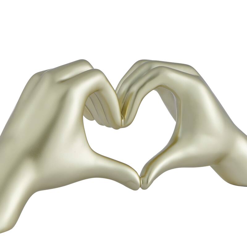 Heart Hands Handmade Resin Sculpture - N/A