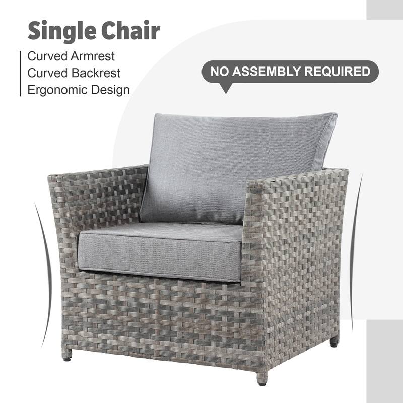 XIZZI 10-piece Patio Wicker Furniture Set with Fire Pit
