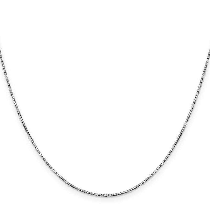 Curata 10k White Gold 1.0mm Solid Box Chain Necklace (Lobster) Options: 16 18 20 22 24 30
