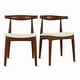 preview thumbnail 48 of 96, Set of 2 Kennedy Elbow Chairs Farmhouse Wooden Dining Chairs With PU Leather Or Fabric Cushion Seat, Modern Accent Side Chairs Chocolate, Beige