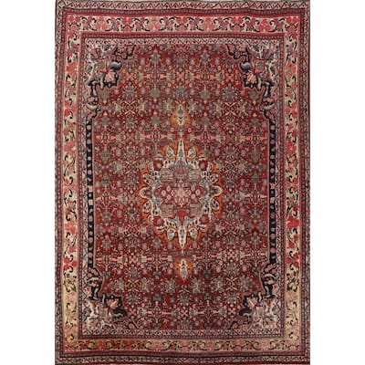 Vegetable Dye Bidjar Persian Rug Hand-Knotted Traditional Wool Carpet - 8'11" x 11'7"