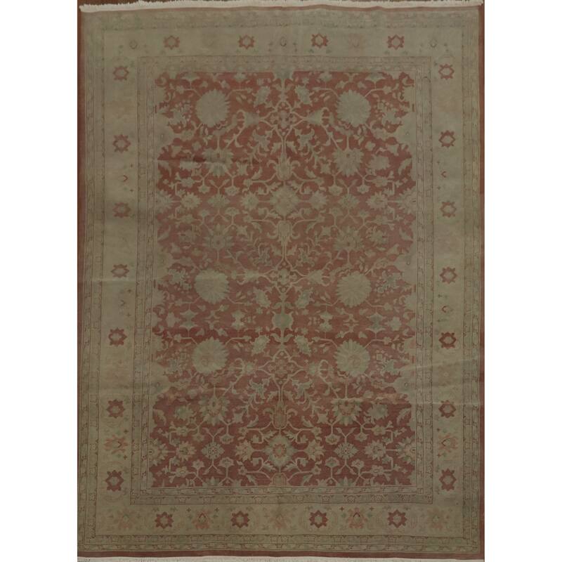 Hand Knotted Oriental 100% Wool Carpet Traditional Geometric Red Ziegler Area Rug - 9' 5'' X 6' 10''