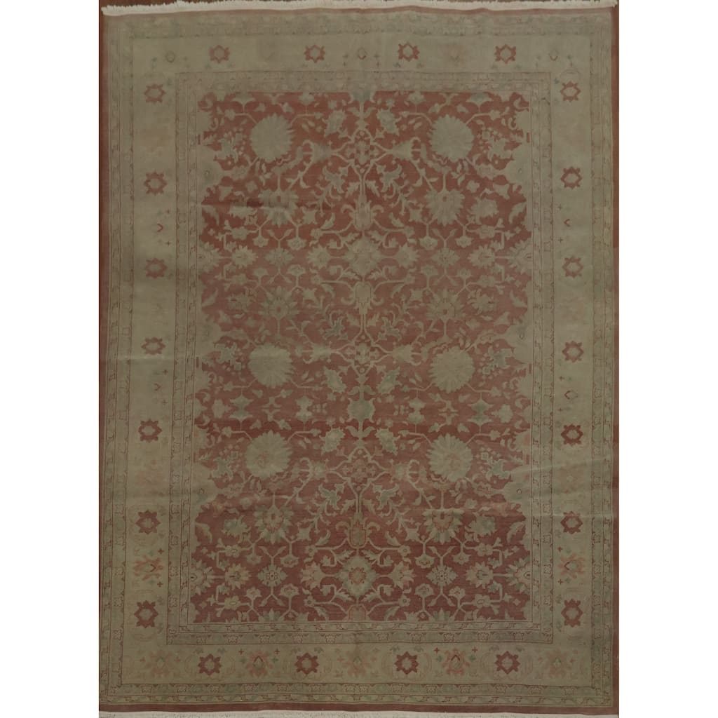 Hand Knotted Oriental 100% Wool Carpet Traditional Geometric Red Ziegler Area Rug - 9' 5'' X 6' 10''