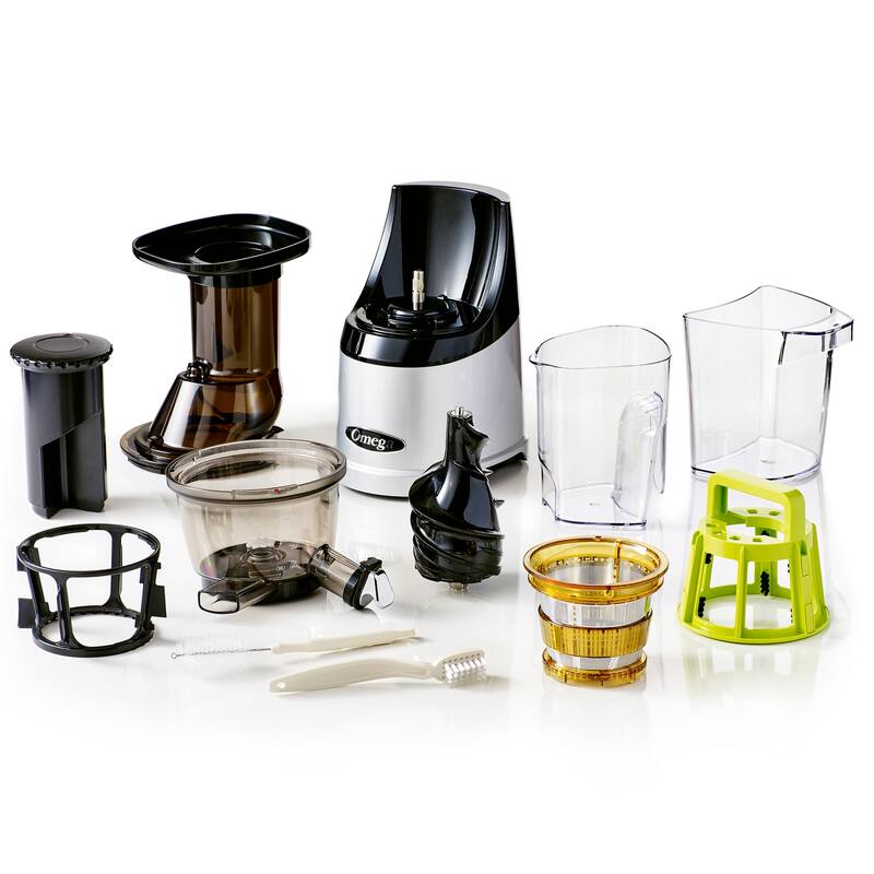 Omega MegaMouth Compact Masticating Vertical Juicer, 240W LowSpeed Single Stage Auger Bed