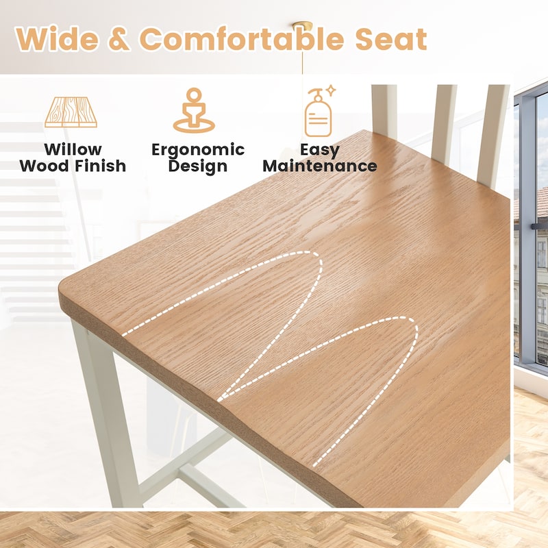 Gymax Dining Chair Set of 4 Armless Spindle Back Kitchen Chairs w/