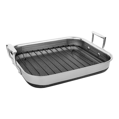 DiamondClad 14-inch Hybrid Nonstick Roasting Pan with Rack - 14 x 12