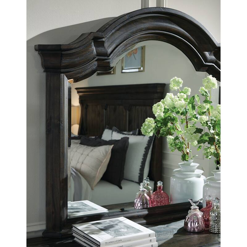 Magnussen Home Bellamy Peppercorn Drawer Dresser With Shaped Mirror