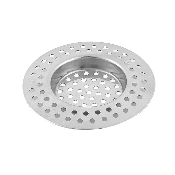 Home Kitchen Bathroom Metal Sink Drain Strainer Mesh Filter Basket Sliver Tone