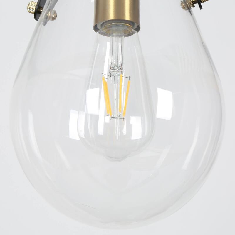Cavitt Modern Contemporary 1-Light Mini Pendant Light Gold Tear Drop Unique Glass Kitchen Lighting - D 6.7" x H 74.1"