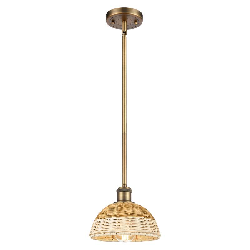 Innovations Lighting Endless Possibilities Ballston - Bristol Natural II - 1 Light 8" Stem Hung Mini Pendant - Brushed Brass