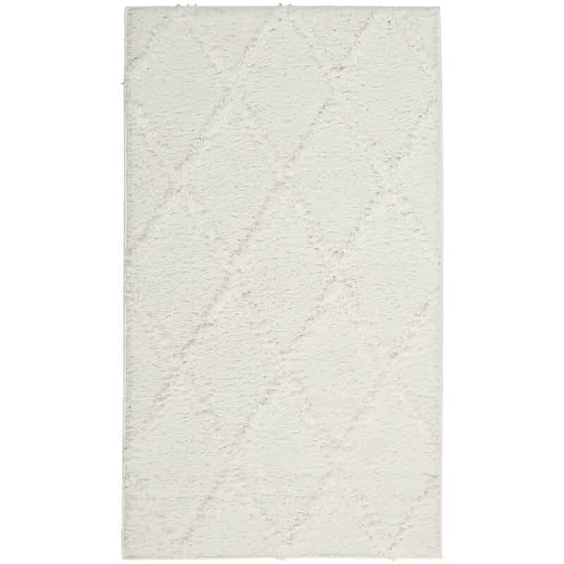 Nourison Feather Soft Contemporary Shag Diamond Area Rug