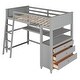 preview thumbnail 4 of 45, Twin Wood Loft Bed with Desk, Drawers & Shelves - Space-Saving Design