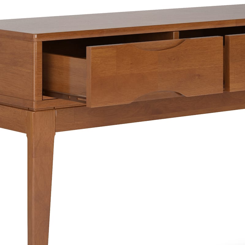 WYNDENHALL Pearson SOLID HARDWOOD 54 inch Wide Mid Century Modern Console Sofa Table - 54 W x 16 D x 31 H