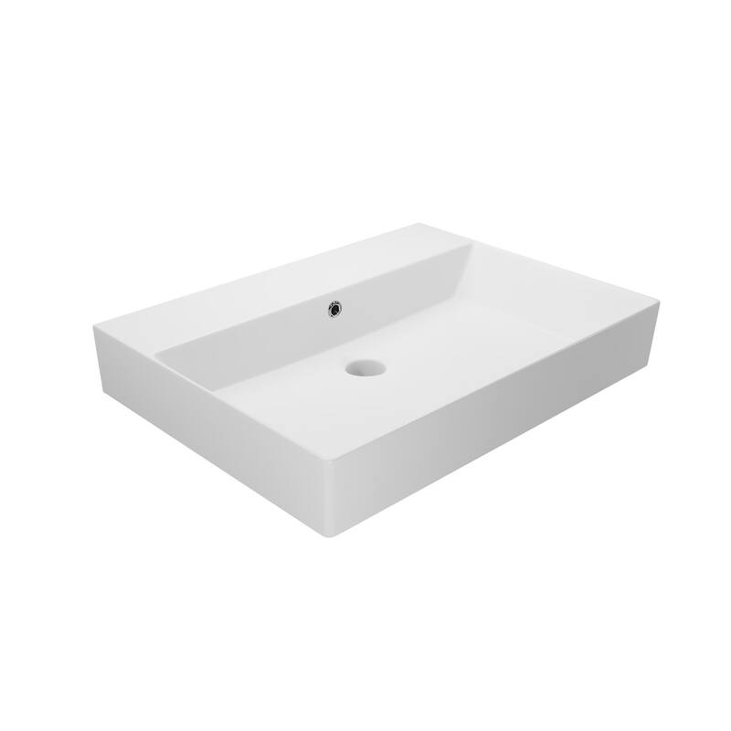 WS Bath Collections Energy 23-5/8" Rectangular Ceramic Vessel or Wall - Matte White
