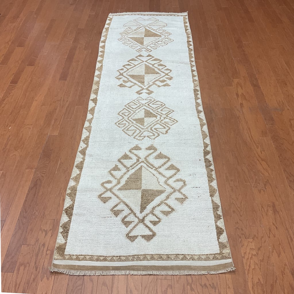 HERAT ORIENTAL Handmade Turkish Oushak Wool Runner - 3'2" x 11'3"