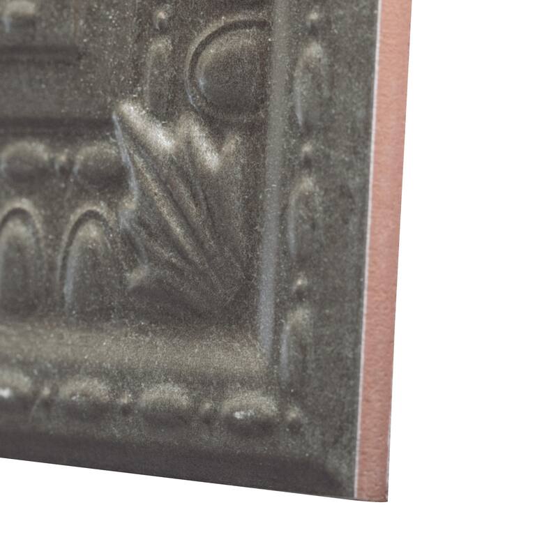 Merola Tile Ritz Metallo Silver 7-7/8" x 7-7/8" Ceramic Wall Tile