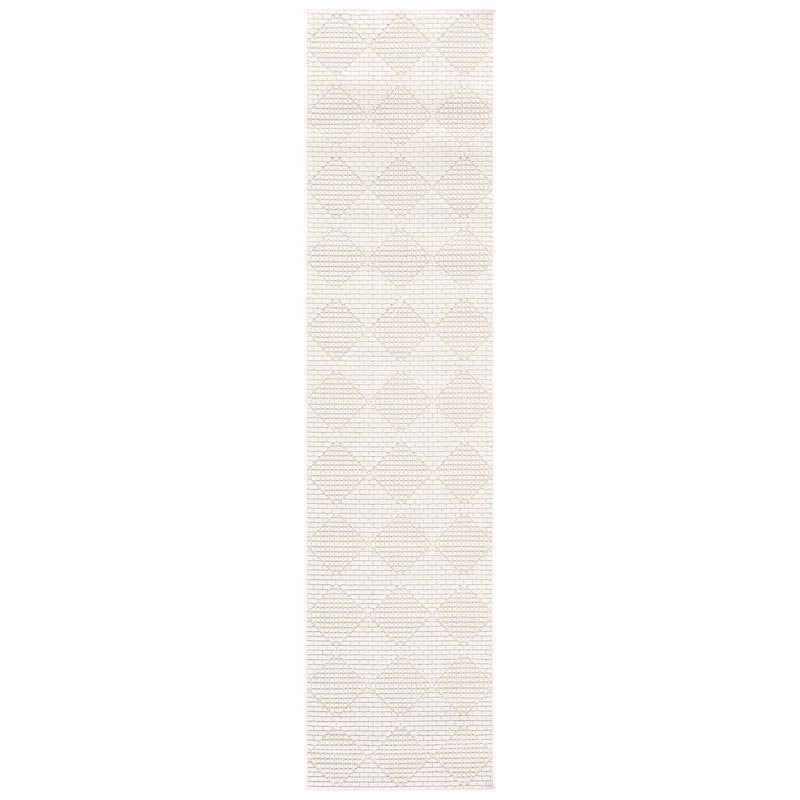 SAFAVIEH Veranda Eggerke Washable Indoor/Outdoor Rug - Weather Resistant & Easy Cleaning - 2'2" x 9' Runner - Ivory/White