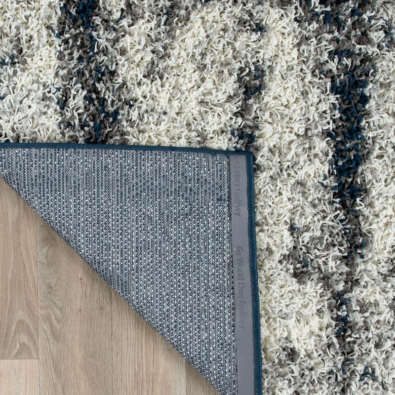 World Rug Gallery Modern Abstract Design Plush Shag Area Rug