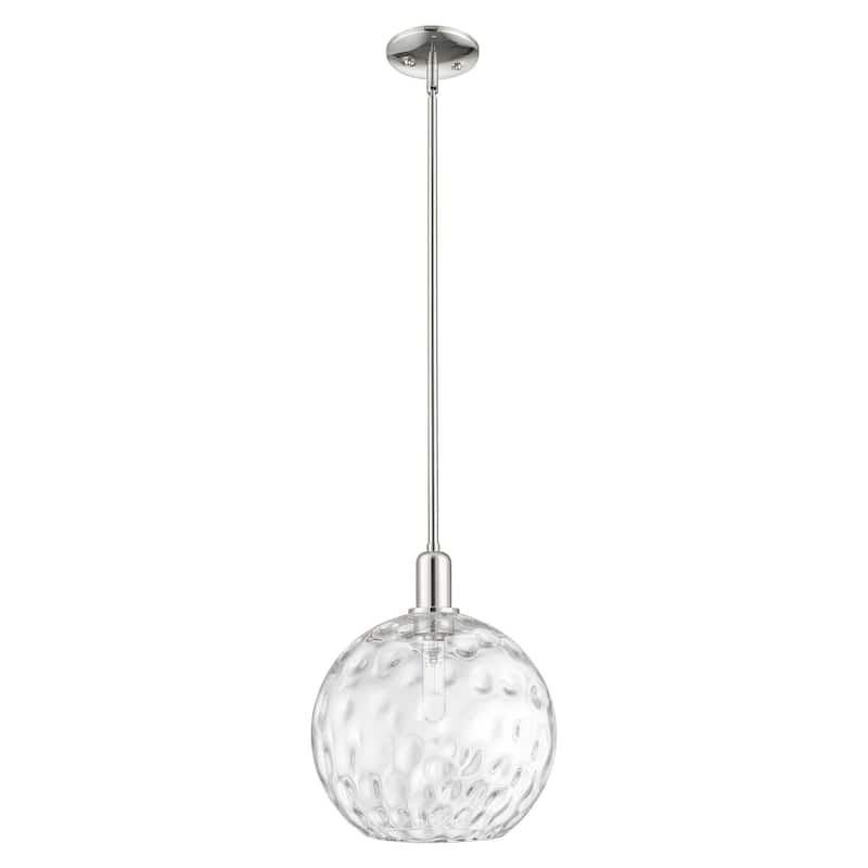 Innovations Lighting Endless Possibilities Arcadia - Athens Water Glass - 1 Light 12" Stem Hung Mini Pendant - Clear Water Glass/Polished Nickel