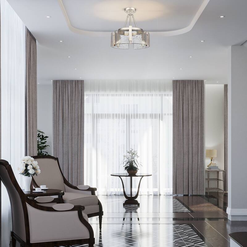 Golden Lighting 3164-3SF HWG Aenon 3 Light 17" Wide Semi-flush Ceiling