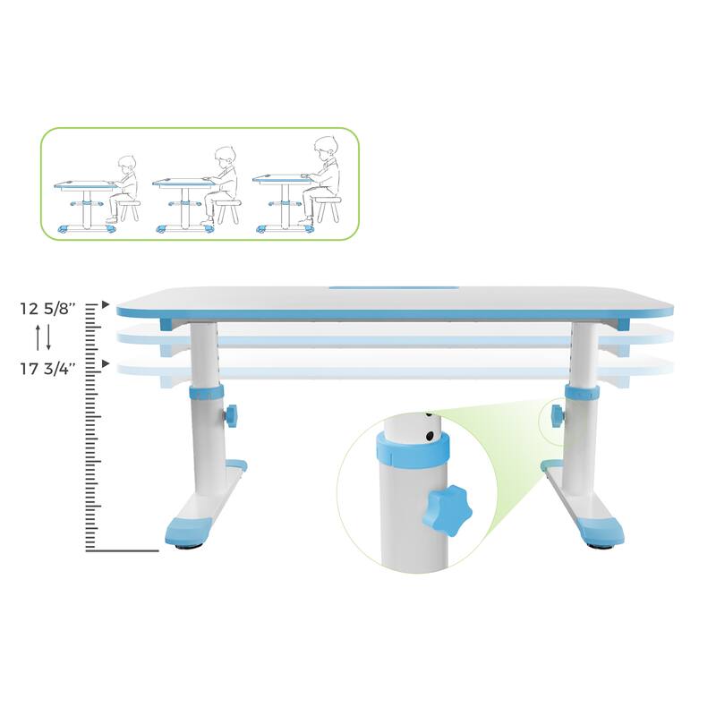 39" Kids Table Adjustable Writing Desk Multifunctional Toddler Children Study Desk