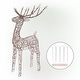 Déco De Noël – Renne En Rotin Debout 32x46cm, Blanc Argenté, Brillant