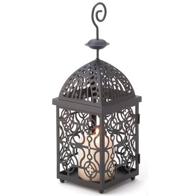 Metal Moroccan Style Hanging Temple Tower Candle Lantern