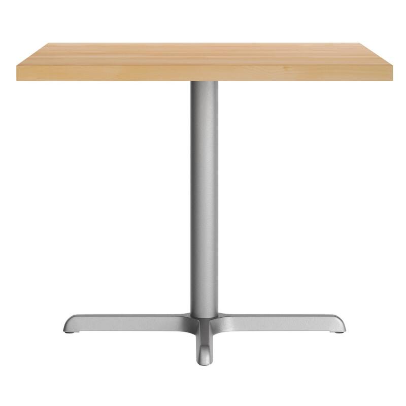 Square Solid Wood Commercial Tabletop with 30" x 30" Dining Height X-Base - 36"W x 36"D x 29.5"H