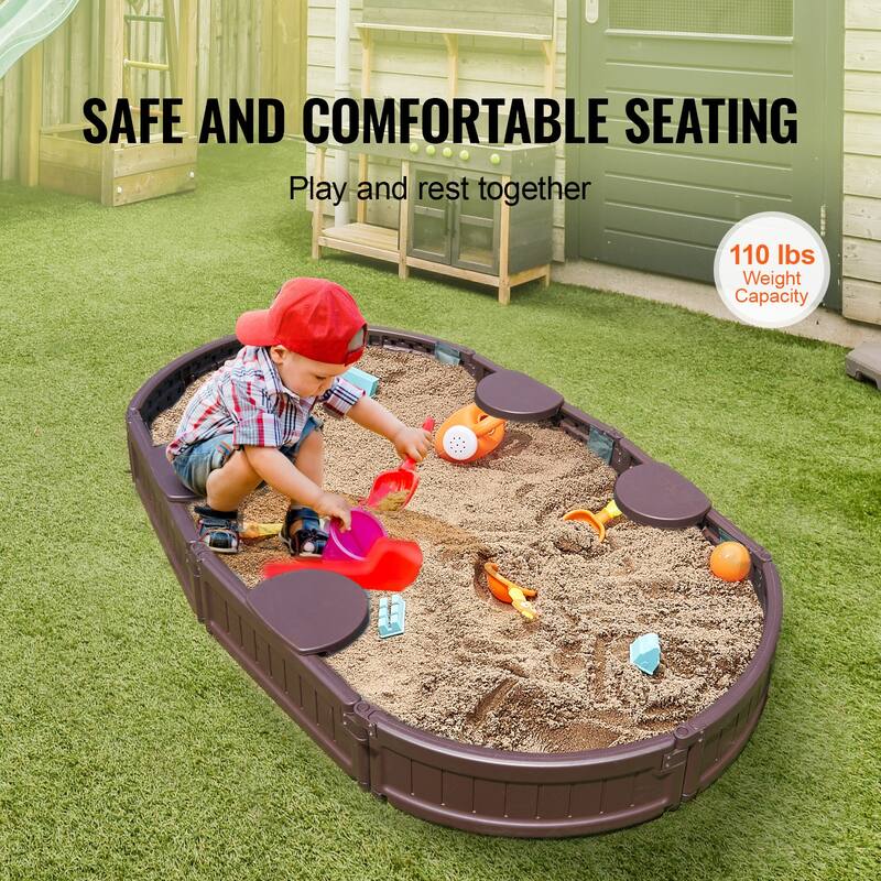 Sandbox with Cover for Outdoor Backyard, Beach, Park, Gift for Boys Girls Ages 3-12