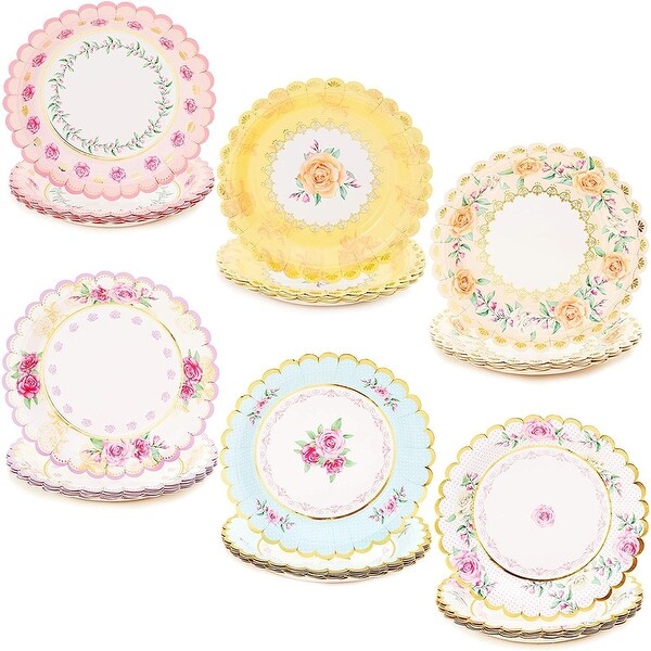 Vintage tea party paper plates sale