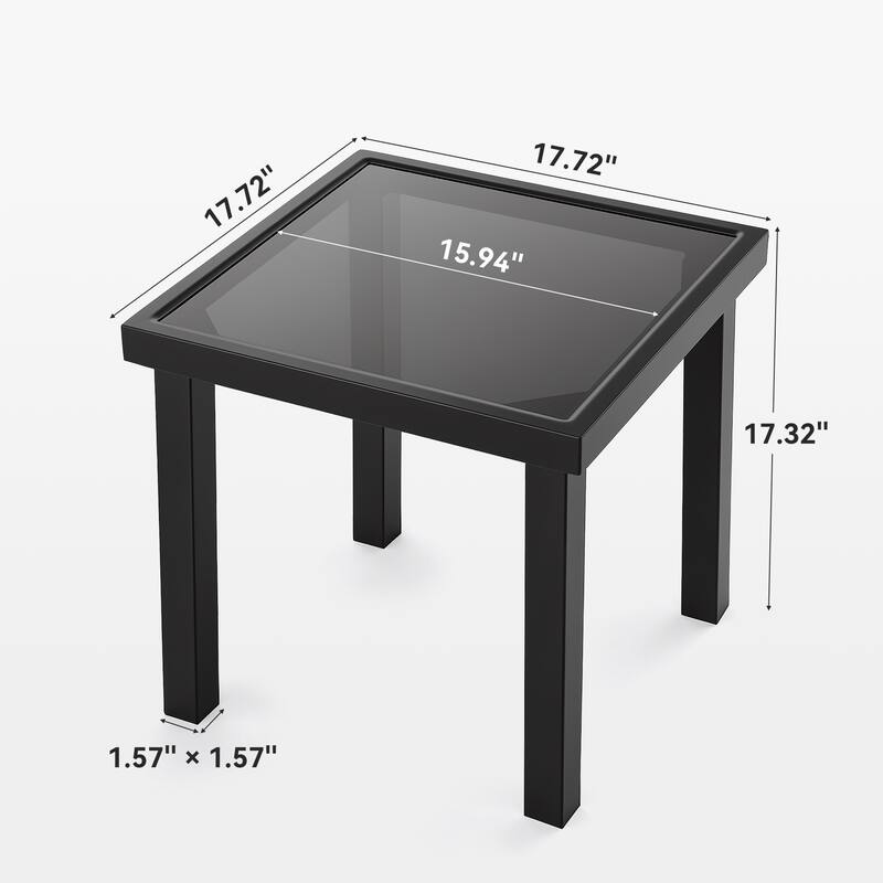 All Weather Outdoor Side Table - 17.32'' H X 17.71'' D X 17.71'' W