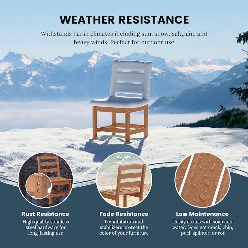 Shoreside Outdoor Patio Armless Dining Side Chair