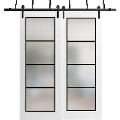Barn Bypass Doors 36 x 80 Planum 2132 White Silk Sturdy 6.6ft