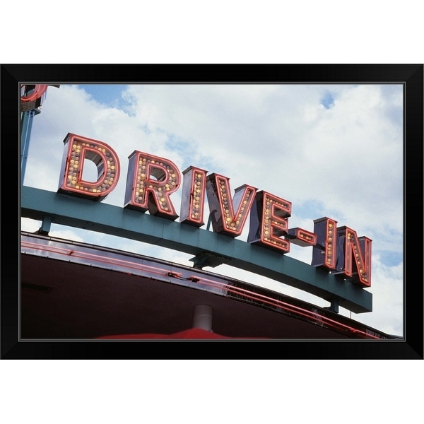 "Drive In sign USA" Black Framed Print