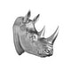 preview thumbnail 5 of 3, Rhino Head Wall Mount Art Silver Color