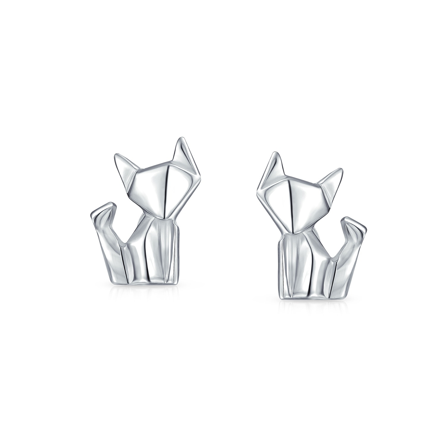 Geometric Origami Handcrafted Sterling Silver Dangle Drop Earrings
