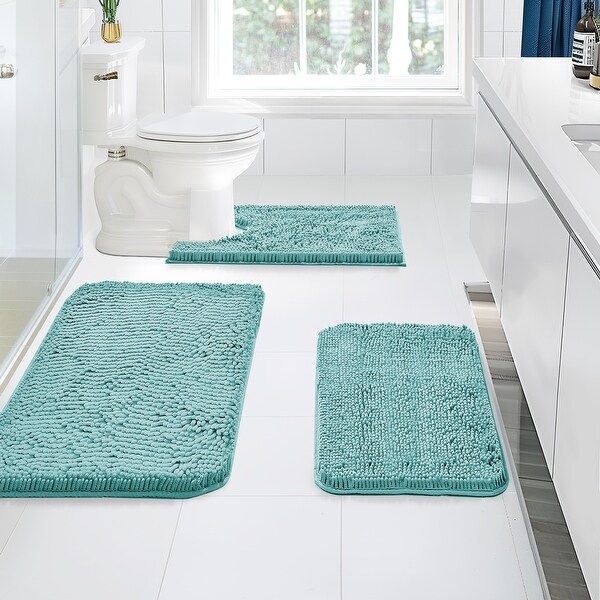 Bathroom Rugs Sets 3 Piece Chenille Toilet Bath Mat Set On Sale Bed Bath Beyond 41041496