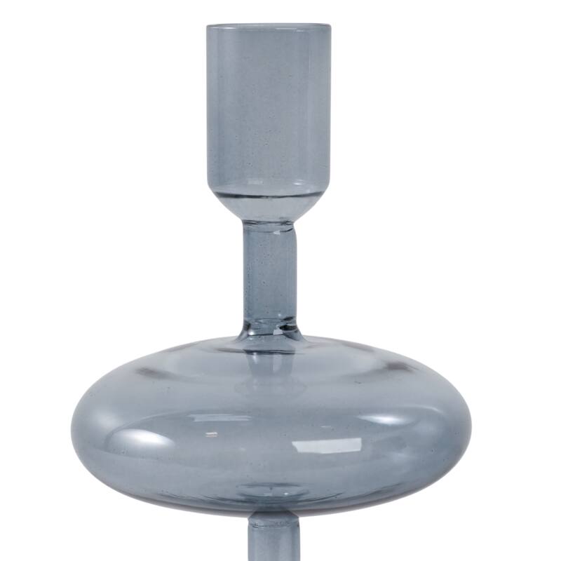 Modern Glass Retro Bubble Pillar and Taper Candle Holder Sleek Design