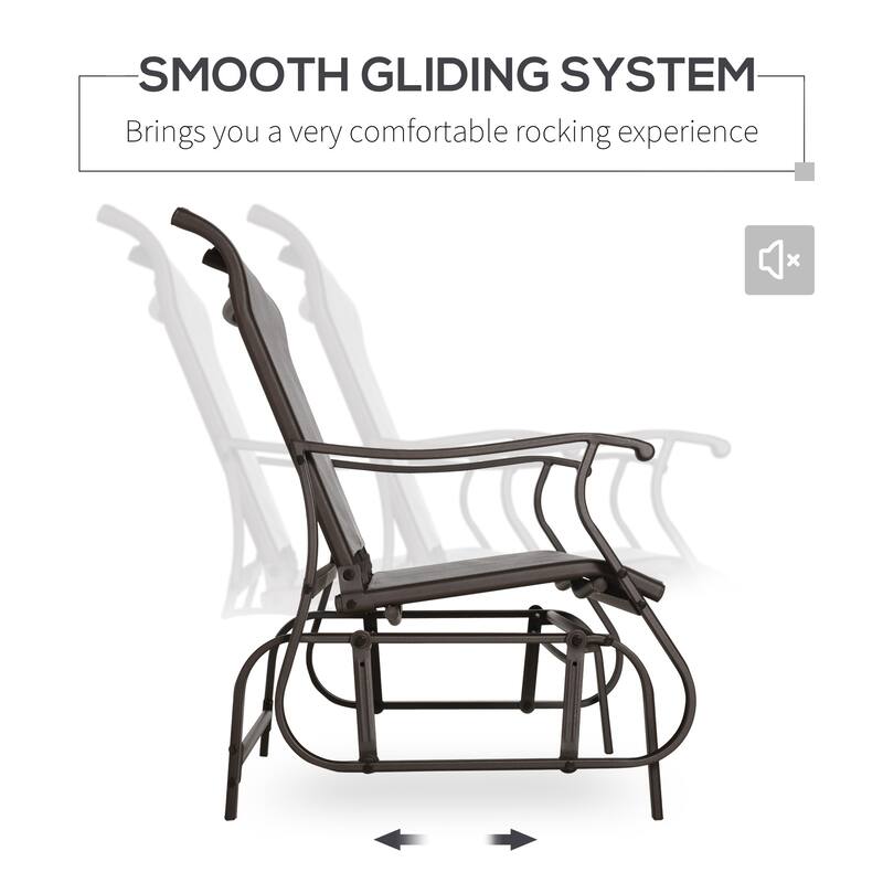 2-Person Outdoor Glider Bench，Patio Glider Loveseat Chair With Powder Coated Steel Frame - Grey