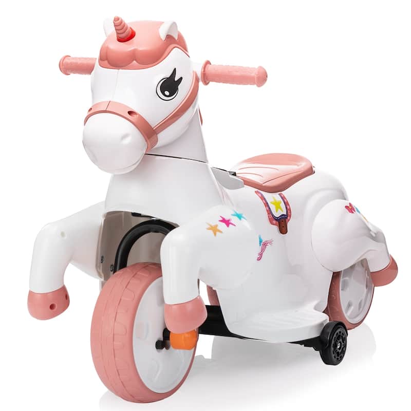 Unicorn stroller,Electric Toy Bike with Training Wheels for Kids 3-6