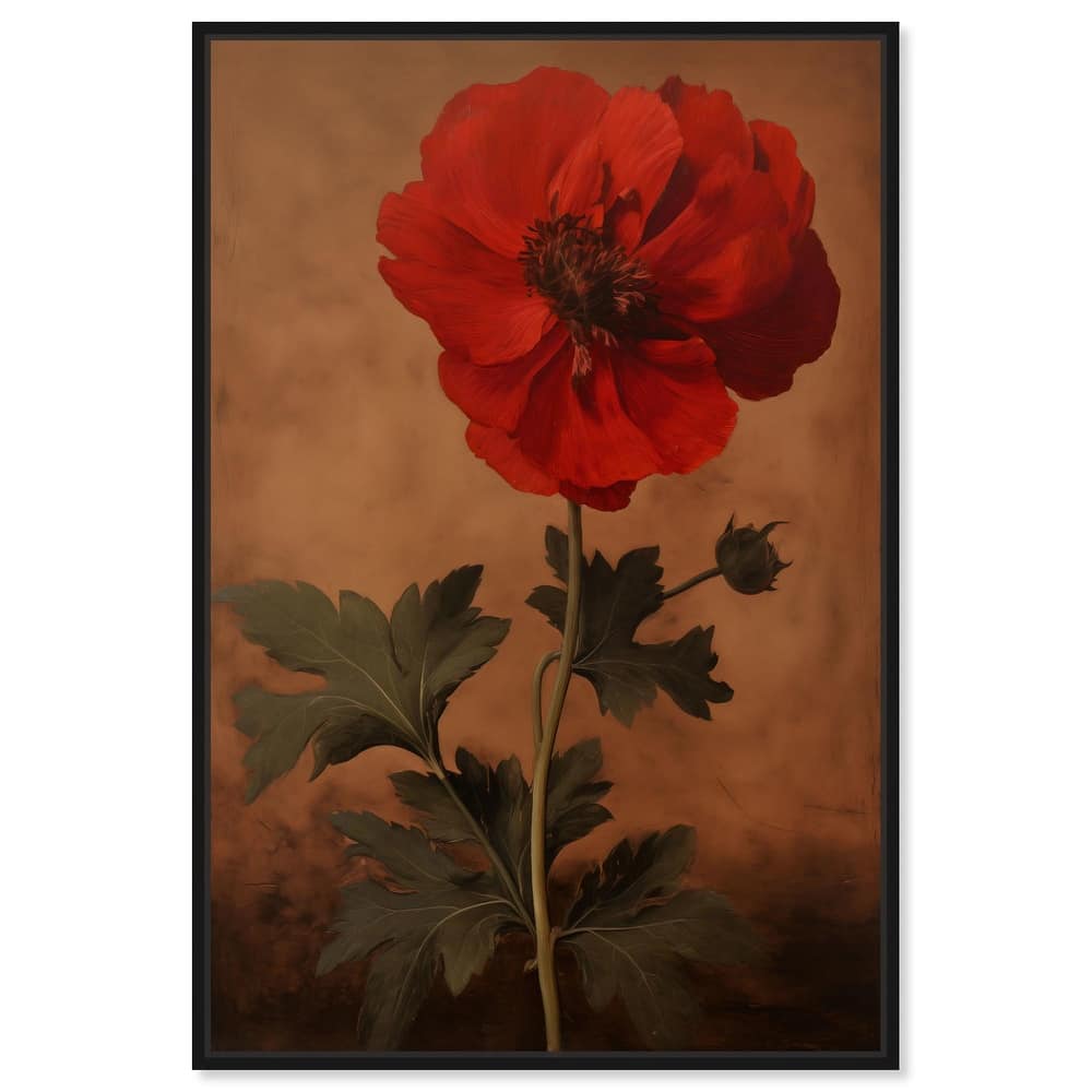 Flourish in Red II Canvas by Art Remedy