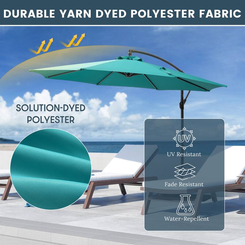 Weller 10-foot Offset Cantilever Hanging Patio Umbrella