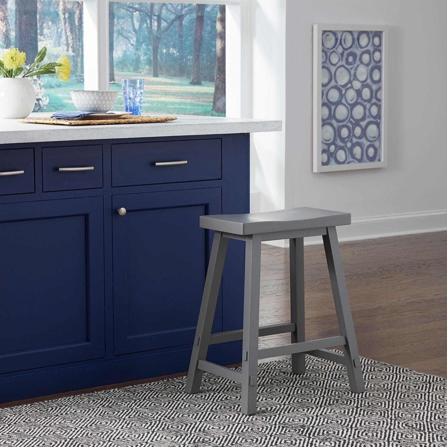 Liberty Furniture Creations 24 Inch Sawhorse Stool Gray Counter Height 24"