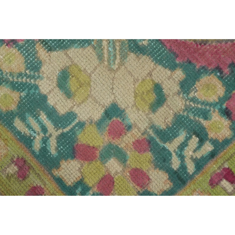 Hand Knotted Oriental 100% Wool Carpet Traditional Floral Pink Tabriz Area Rug - 12' 5'' X 9' 6''