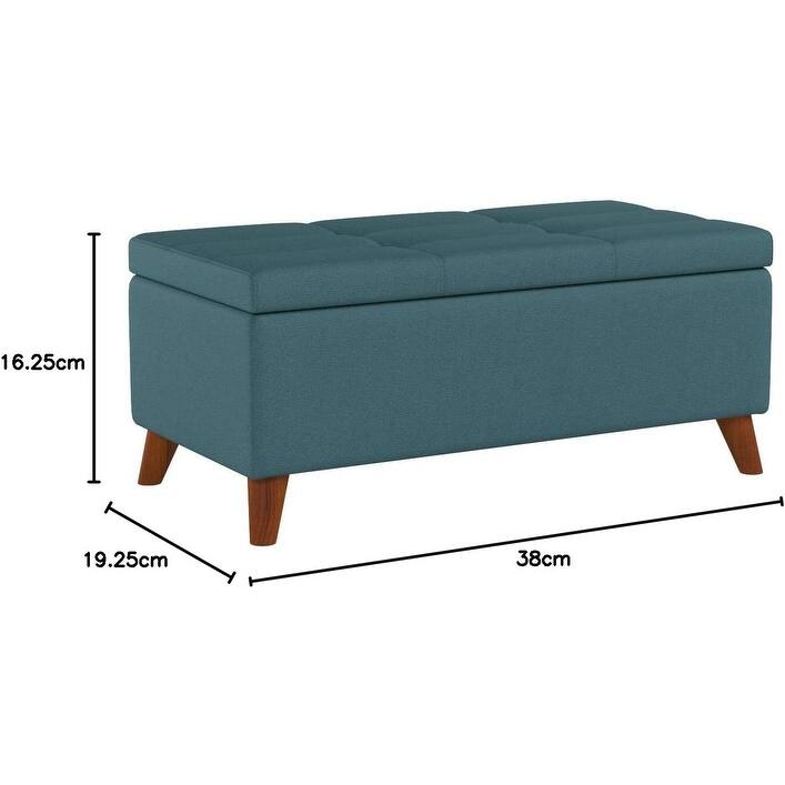 Home Decor,Tufted Ainsley Button Storage Ottoman Bench with Hinged Lid, Ottoman Bench with Storage