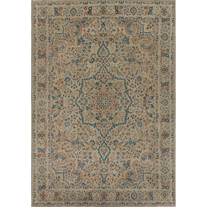 Tabriz Vintage Persian Area Rug Handmade Oriental Wool Carpet - 8'2" x 11'3"