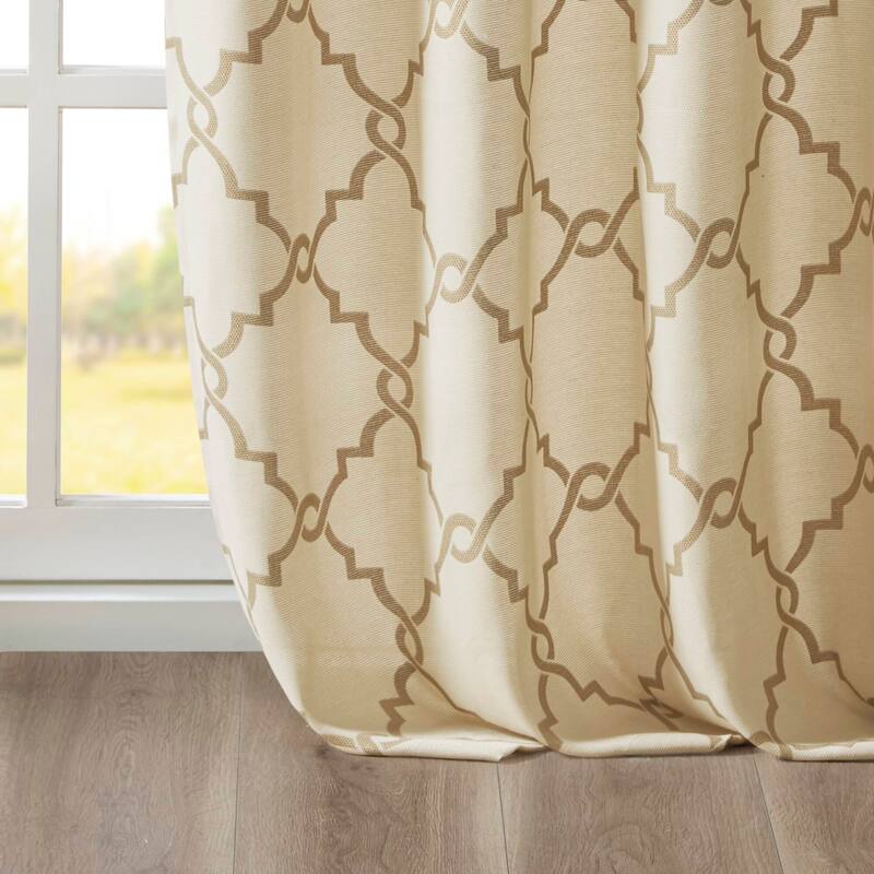 Madison Park Westmont Fretwork Print Grommet Top Window Single Curtain Panel