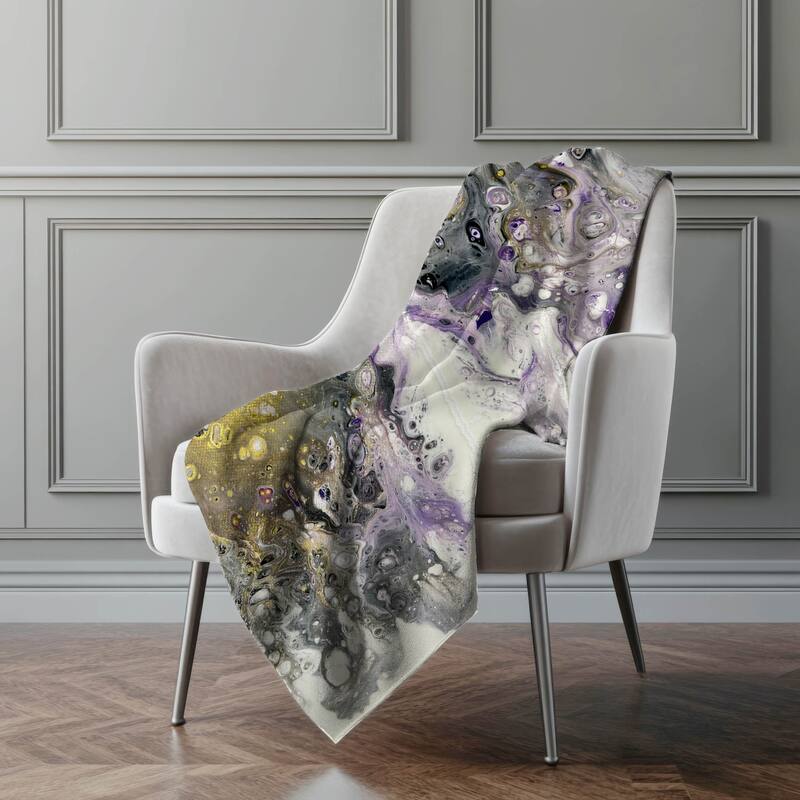 Premium Machine Washable ASB52 Abstract Modern Sherpa Throw Blanket