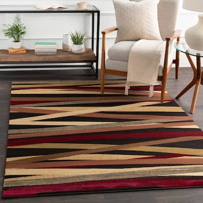 Gwinnett Abstract Stripes Area Rug