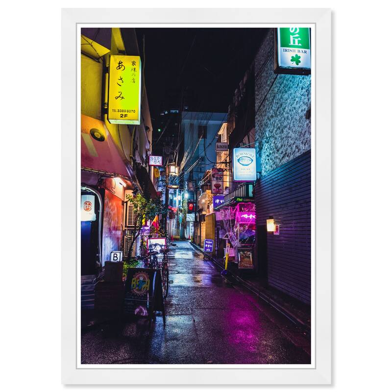 Wynwood Studio Prints Cities and Skylines Tokyo Neon Nights Pink and Neon Pink Modern & Contemporary Wall Art Canvas Print